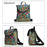 Vintage Embroidery Ethnic Backpack Flower Travel Shoulder Bag