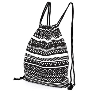 Vintage Canvas Drawstring Backpack for Women