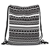 Vintage Canvas Drawstring Backpack for Women