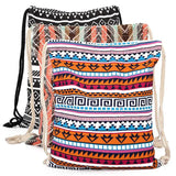 Vintage Canvas Drawstring Backpack for Women
