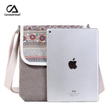 Canvas Retro Messenger Bag Floral Printing Shoulder Bag