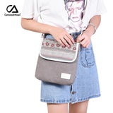 Canvas Retro Messenger Bag Floral Printing Shoulder Bag