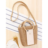 National handcuffs dual-use woven bag travel holiday straw bag