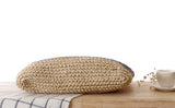 National rainbow striped straw bag beach bag