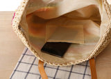 National rainbow striped straw bag beach bag