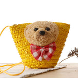 Bear Head Bow Knitting Key Change Knit Bag Messenger Beach Bag