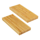 Bamboo Soap Dish Holder Storage Rack Plate Box Container Portable