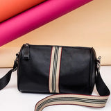 Cowhide Leather Women Messenger Bag Solid Female Shoulder Crossbody Bags