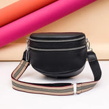 Cowhide Leather Women Messenger Bag Solid Female Shoulder Crossbody Bags