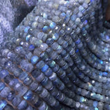 Labradorite Apatite Kyanite Morganite Roundel Beads 925 Silver Jewelry 15in