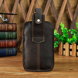 Leather Men's Vintage Waist Bag Hook Phone Pouch