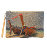 Natural Portugal Cork Handbag Clutch Wooden Purse