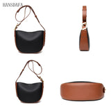 Soft Cow Leather Bucket Handbag for Women