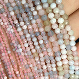 Faceted Morganite Natural Stone Beads for Jewelry Making DIY