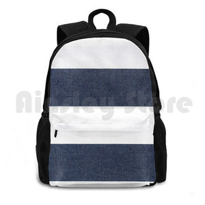 Navy & Stripes Outdoor Hiking Backpack Waterproof Camping Travel Mens