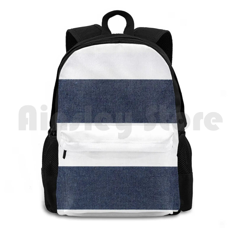 Navy & Stripes Outdoor Hiking Backpack Waterproof Camping Travel Mens
