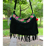 Embroidery Women Bags Tassel Suede Shoulder Bag Vintage Crossbody
