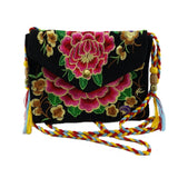 Vintage Boho Embroidered Canvas Messenger Bag for Women