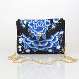 Vintage Ethnic Embroidered Flap Bag Women Chains Messenger Bag