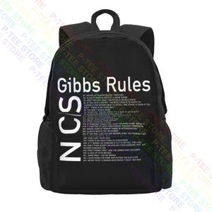 Ncis Gibbs Rules Men Large Capacity Backpack Print Schoolbag Eco Friendly Bags
