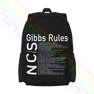 Ncis Gibbs Rules Men Large Capacity Backpack Print Schoolbag Eco Friendly Bags