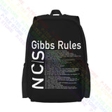 Ncis Gibbs Rules Men Large Capacity Backpack Print Schoolbag Eco Friendly Bags