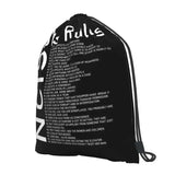 Ncis Gibbs Rules Drawstring Backpack Bookbag Beach Bag