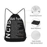 Ncis Gibbs Rules Drawstring Backpack Bookbag Beach Bag