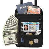 RFID Blocking Neck Pouch Passport Holder for Safe Travel