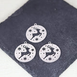 Nedar 3PCS Christmas Reindeer DIY Charms Stainless Steel Animal Pendant
