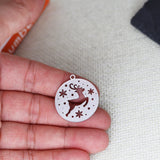 Nedar 3PCS Christmas Reindeer DIY Charms Stainless Steel Animal Pendant