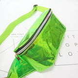 Neon Green Waist Bag Vintage Women Pink Laser Bags