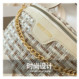Woven Chest Bag Women Ins Chain Small Waist Messenger Bag