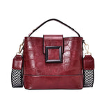 Red Crocodile Pattern Mini Bucket Shoulder Bag