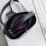 Red Crocodile Pattern Mini Bucket Shoulder Bag