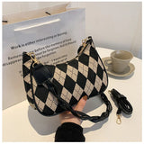 Net Red Retro Chessboard Lattice Underarm Bag Women's Autumn And Winter Versatil