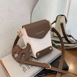 Retro Croc Pattern Crossbody Bag, All-match Small Square Bag