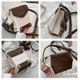 Retro Croc Pattern Crossbody Bag, All-match Small Square Bag