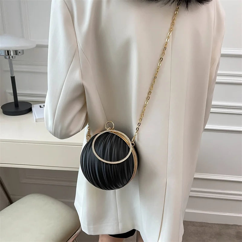 Spherical Handbag Chain Messenger Bag for Women