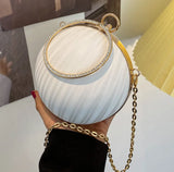 Spherical Handbag Chain Messenger Bag for Women