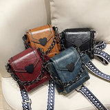 Wild Texture Messenger Bag with Wide Shoulder Strap
