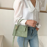 Crocodile Pattern Small Shoulder Bag for Women, Fresh and Stylish Design