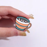 Halloween Enamel Pins Octopus Book Coffin Tea Brooches Bag Lapel Badges