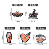Halloween Enamel Pins Octopus Book Coffin Tea Brooches Bag Lapel Badges
