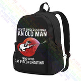 Old Man Clay Pigeon Shooting Backpack Gym Tote Bag