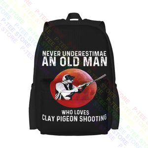 Old Man Clay Pigeon Shooting Backpack Gym Tote Bag