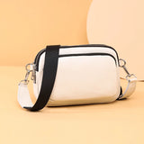 Cowhide Small Classic Female Shoulder Bag Wide Straps Crossbody Handbag