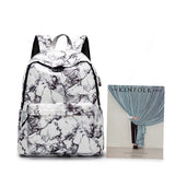 15.6 inch Travel Marble Large Backpack Women USB School Backpack