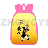 16 Inch Pink 3D Anime Haikyuu Bag Nekoma Backpack Girls Boys School Bags