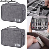 Travel Cable Organizer Case with Adjustable Divides